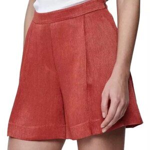 NWT $245 Reiss Ayla Fluid Textured Shorts Red Orange High Waist Size 2 US / 6 UK